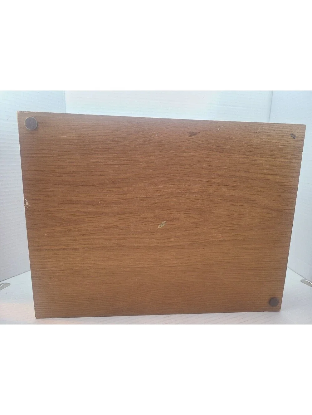 Wooden Flatware Storage Chest Red Lining 14.5